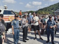 Personil Polsek Padangbai Bersinergi dengan Instansi Terkait, Lakukan Pengawasan dan Pemantauan Aktivitas di Dermaga Fast Boat