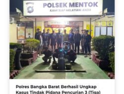 Polres Bangka Barat Berhasil Ungkap Kasus Tindak Pencurian 3 Unit Pompa Tanah 