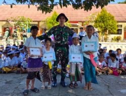Peduli Terhadap Pendididikan YONIF 741/GN Pos Fohululik Kipam II, Berikan Wawasan Kebangsaan dan Bantuan Alat Tulis