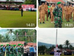 Satgas TMMD 121 Kodim 0119/BM: Dukung Upacara Peringati HUT RI Ke 79