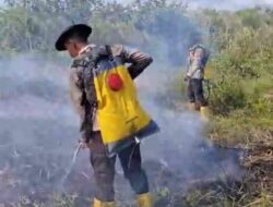 Dibantu Water Bombing, Tim Gabungan Penanggulangan Karhutla Berjibaku Padamkan Api di Indralaya Utara.