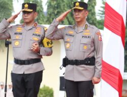 Prosesi Serah Terima Pataka “Atidhira Wira Bhakti ” Tandai Beralihnya Tampuk Kepemimpinan Polda Sumsel