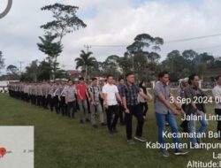 Guna Meningkatkan Kedisiplinan Anggota Polres Lampung Barat Gelar Latihan Baris Berbaris