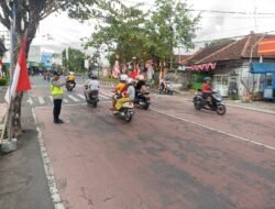 Personil Sat Binmas, Laksanakan Gatur Pagi di Jln Sudirman Karangasem