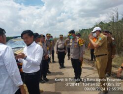 Terjadi kebakaran lahan diperkebunan Tebu PTPN VII Cinta Manis, Ditreskrimsus Polda Sumsel dan Polres Ogan Ilir Lakukan Pengawasan serta Penyelidikan