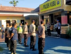 Kapolsek Kubu, Pimpin Giat Apel Pagi dan Sampaikan Arahan Kepada Anggota Tugas Kedepan