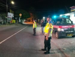 Blue Light Patrol Upaya Preventif Polsek Kubu, Cegah Gangguan Kamtibmas Aksi Kejahatan Pada Malam Hari