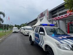 Sat Lantas Polres Aceh Timur Kawal Atlet Cabor Sepak Takraw PON XXI