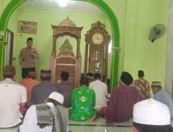 Jajaran Polsek Mesuji Timur Berikan Himbauan Kepada Masyarakat Melalui Giat Jumat Curhat Di Desa Tanjung Menang Raya