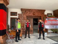 Sambangi Kantor DPRD, Kantor KPUD dan, Kantor Bawaslu Bangli, Personil Satgas Preventif OMP Polres Bangli Berikan Himbauan Kamtibmas