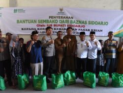 Pemkab Sidoarjo Bersama Baznas Sidoarjo Memberikan Bantuan Sembako Terhadap Korban Kebakaran Pasar Krian