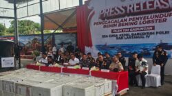 DIRKRIMSUS POLDA KEPRI HADIRI KEGIATAN KONFERENSI PERS PENYELUDUPAN BENIH BENING LOBSTER SEBANYAK 237.305 BENIH BENING LOBSTER SENILAI 23,6 MILIAR RUPIAH