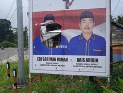 perusak baleho kembali terjadi,sarhamija menduga ada propokator yang ingin mengadu domba