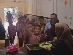 Bukan Hanya Orang Dewasa Ternyata Anak-Anak Sekolah Pun Ikut Menikmati Makan Siang Gratis di Dapur Umum DPC GRIB JAYA Kota Medan