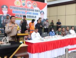 Polresta Sidoarjo Bersama Forkopimda Musnahkan Barang Bukti Narkotika Jenis Sabu Senilai 30 Miliar