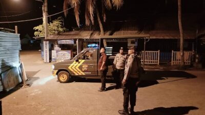 Cegah Kejahatan Malam Hari, Polsek Padangbai  Tingkatkan Patroli Blue Light Patrol