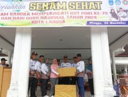 Kota Langsa Memperingati HGN dan Hut PGRI dengan menggelar Senam Massal