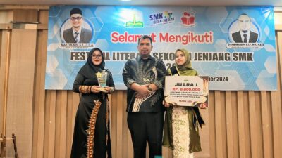 Juara 1 lomba cerita Vokasi Nusantara “Literasi Kuat Aceh Hebat” oleh FAIZA RAMADHANI perwakilan terbaik dari Cabang Dinas Pendidikan wilayah kabupaten Bener Meriah