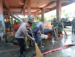 Kodim 0106/Aceh Tengah Gelar Karya Bakti Pembersihan Pasar Dan Parit