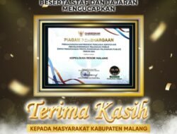 Polres Malang Raih Penghargaan Ombudsman RI dalam Penyelenggaraan Pelayanan Publik