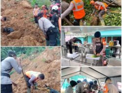 Sat Brimob Bergerak Bantu Evakuasi, Korban Banjir dan Longsor di Jateng
