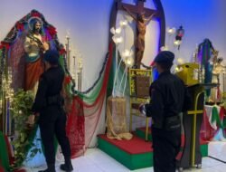 Brimob Polda Aceh, Sterilisasi 3 Gereja di Lhokseumawe Amankan Ibadah Tahun Baru 2025