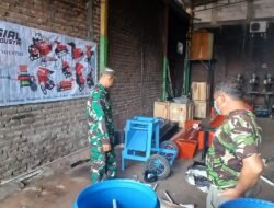 Komsos Babinsa Menganti dengan Warga Binaan Yang Memiliki Usaha Mesin Teknik Industri