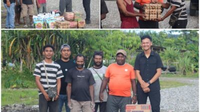 Bentuk Kepedulian, Personel Operasi Damai Cartenz 2025, Salurkan Bantuan Sembako di Yalimo