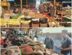 Memonitoring Harga Kebutuhan Pokok, Satgas Pangan Polres Karangasem Pantau Pasar Amlapura