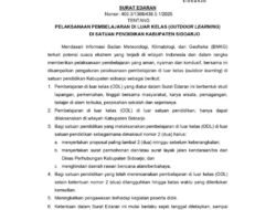 Plt Bupati Sidoarjo Keluarkan SE: Sekolah diminta Tangguhkan ODL di Luar Kabupaten Sidoarjo
