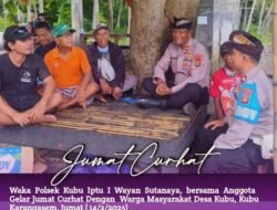 Waka Polsek Kubu Gelar “Jum’at Curhat” Bersama Warga Desa Kubu, Himbau Warga Waspada Cuaca Ektrem