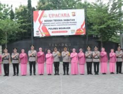 Kapolres Nganjuk Pimpin Sertijab Kabag Ops, Kasat Lantas, dan Kapolsek Jajaran