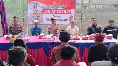 Kasat Binmas Dampingi Kapolres Karangasem dalam Program Jum’at Curhat, Berdialogis dengan Masyarakat Mengenai Ketahan Pangan