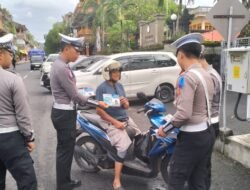 Satgas I Preemtif Polres Karangasem Gencarkan Sosialisasi Keselamatan Berlalu Lintas, Jelang Idul Fitri