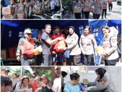 Polwan Bantu Warga Terdampak Banjir di Kebon Jeruk, Bagikan Sembako dan Layanan Kesehatan