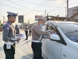 Jajaran Sat Lantas Polres Mesuji Menyampai Kan Himbauan Dan Sosialisasi Terkait Pemutihan Pajak Kendaraan Bermotor Di Kabupaten Mesuji