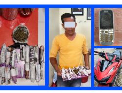 Patroli Wilayah, Personel Polsek Nurussalam Amankan Seorang Warga Yang Simpan Ganja Siap Edar