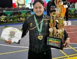 Personel Polres Lamongan, Bripda Sholeh Maulana, Raih Medali Emas di Pencak Silat Pangdivif 2 Cup 2025