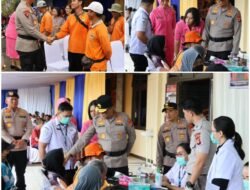 Sambut Hari Bhayangkara ke-79, Kapolda Kalteng Pimpin Bakti Kesehatan dan Serahkan Bansos, untuk Petani di Gunung Mas