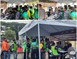 Jelang HUT Bhayangkara ke 79 Biddokes Polda Banten Berikan Pengobatan Gratis, Kepada 608 Driver Ojek Online