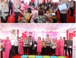 Saat Kunker di Polres Bartim, Kapolda Bersama Ketua Bhayangkari Daerah Kalteng, Bagikan Bantuan ke Personel yang Sakit, Warakawuri dan Masyarakat