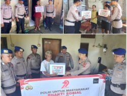 Jelang Peringatan HUT Bhayangkara ke-79 Kasat Polairud Polres Karangasem Gelar Bakti Sosial, dengan Warga Pesisir 