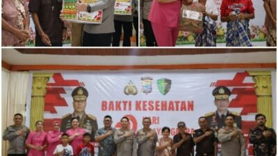 Hari Bhayangkara ke-79, Polda Sulut Salurkan 620 Paket Bansos, kepada Warga Minsel