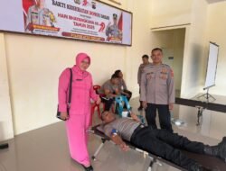 Sambut Hari Bhayangkara ke-79, Polres Aceh Tengah, Bhayangkari dan TNI Gelar Donor Darah