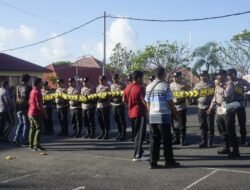 Dalam Rangka HUT Bhayangkara ke-79 Polsek Bebandem Ikut Lomba Dalmas Awal, di Halaman Mapolres Karangasem