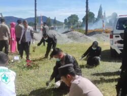 Personel Subsektor Atu Lintang Polres Aceh Tengah Gelar Bakti Sosial Religi di Masjid Baitussalam, Sambut Hari Bhayangkara ke-79