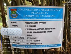Proyek pemagaran TPU Kp Renged Rt 001 Rw 001 Desa Renged Kecamatan Kresek, di Duga Dikerjakan Asal-Asalan Tanpa Adanya Pengawasan