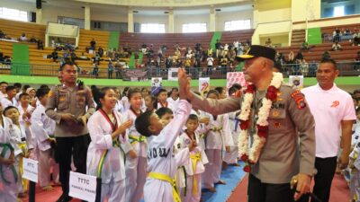 Jelang Hari Bhayangkara Ke 79, Ratusan Atlet Taekwondo Di Babel Ikuti Kejuaraan Taekwondo Piala Kapolda Babel Cup 2025