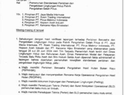 Gubernur Aceh Layangkan Surat Teguran,5 Perusahaan Pengolahan Getah Pinus Di Aceh Tengah dan Gayo Lues.