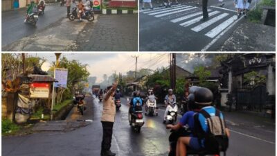 Personil Polsek Rendang Atensi Arus Lalu Lintas, Saat Masyarakat Beraktivitas Pagi Hari